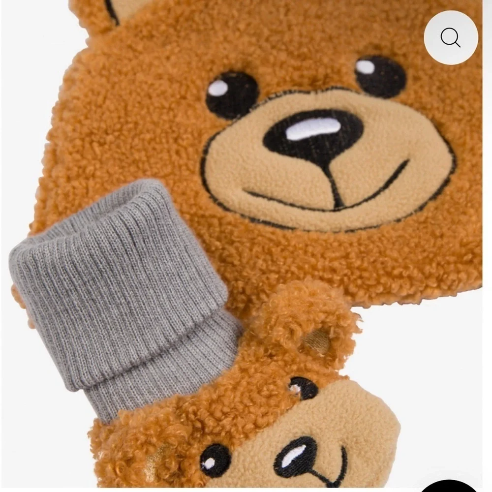 Moschino Brown Bear Hat and Booties Set
